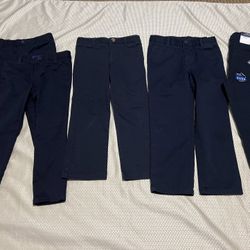 School Uniforms Navy Blue Kids, Size 6 4 Pairs Of Pants And One Joggers