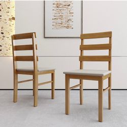 Set of 2 Solid Wood Dinning Chairs