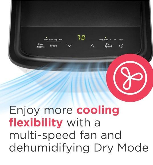 Frigidaire Portable Room Air Conditioner 8,000 BTU (ASHRAE) / 5,500 BTU (DOE), Cools Up to 350 Sq. Ft., Quiet Operation, Dehumidifying Dry Mode, White