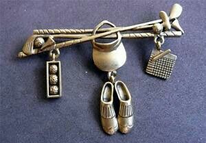 Danecraft silvertone brooch Pin golf accessories.