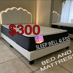 NEW  QUEEN BED FRAME AND MATTRESS 