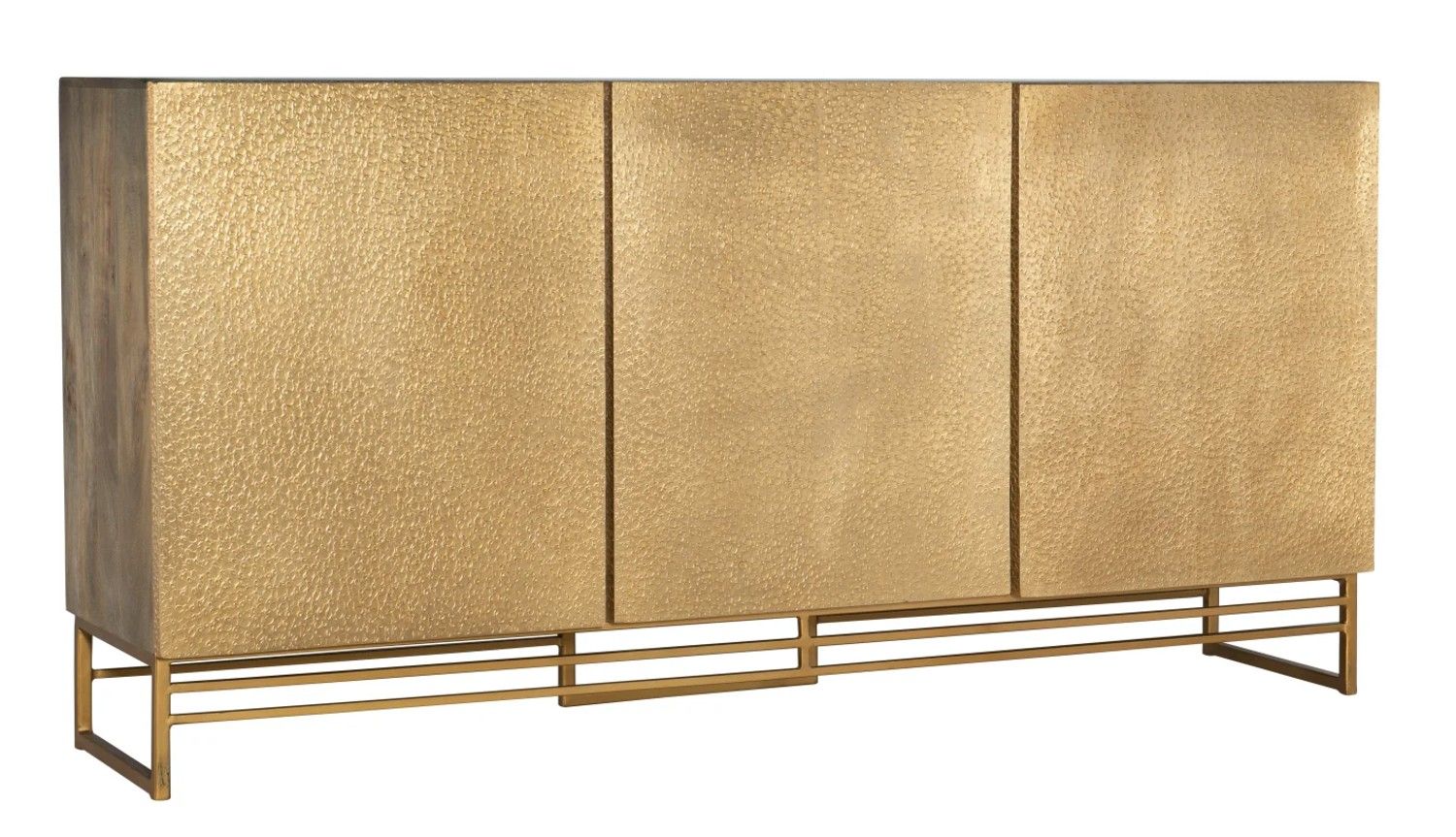 Modern Industrial 69" Wide 3 Door Home Entertainment TV Media Console Cabinet