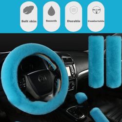 Fluffy Steering Wheel Cover Set 