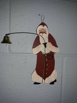 Handpainted country Santa ornament