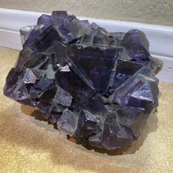 Purple Fluorite Crystal Cluster – Natural Cubic Formation
