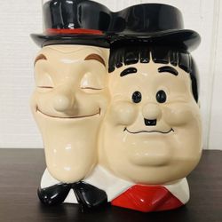 RARE Vintage 1999 Laurel And Hardy Ceramic Cookie Jar