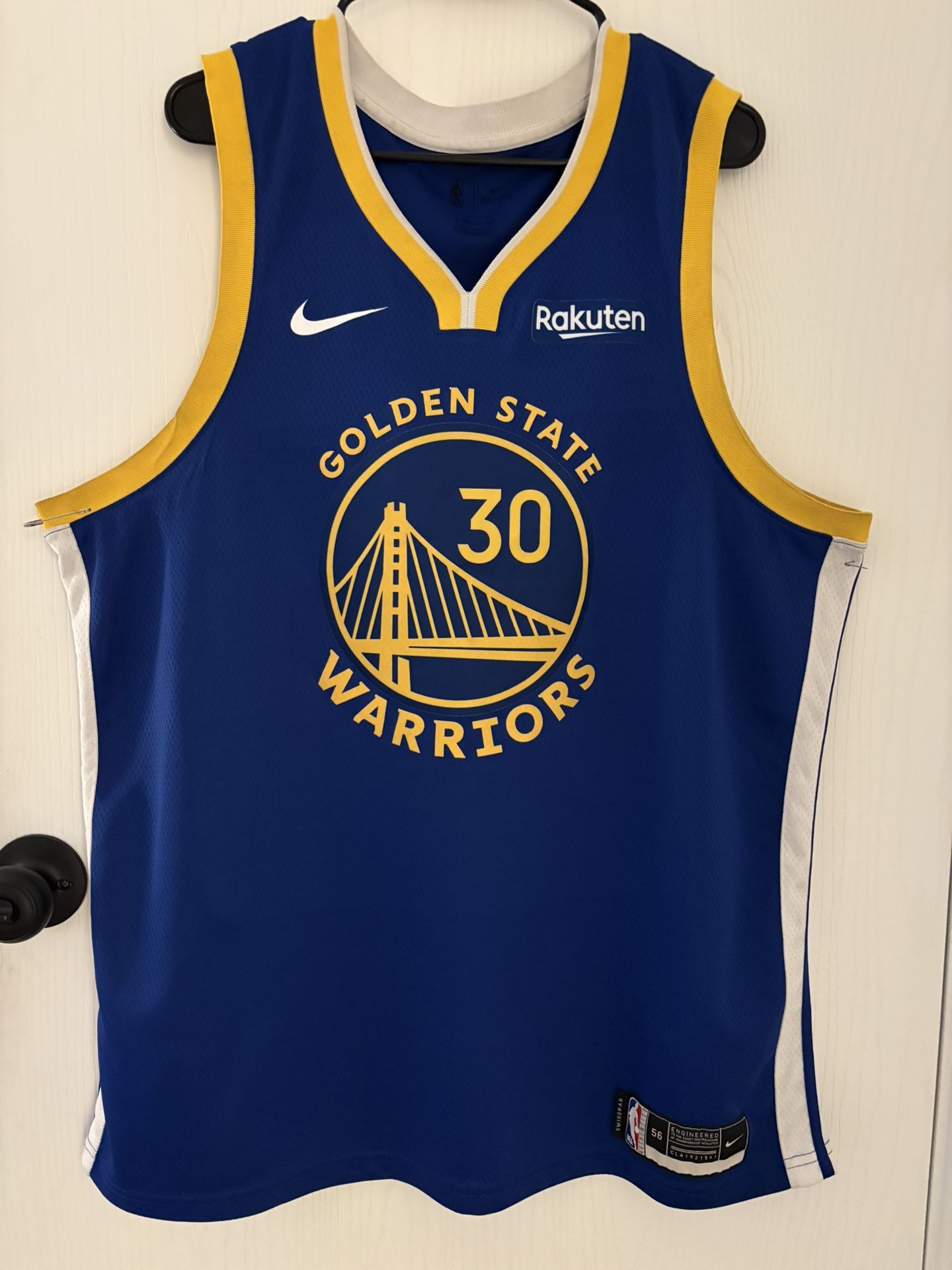 Men's Nike Stephen Curry Royal Golden State Warriors Swingman Badge Jersey - Icon Edition