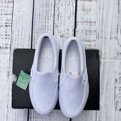 DC Kids Slip On White Skate Shoes