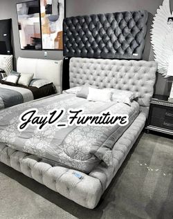 New Queen bed frame with mattress