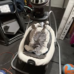 Graco DuetSoothe Swing and Rocker with Removable Swing Seat and 6 Swinging Speeds for Toddler Swing Seat and Swing Chair, sapphire  Used but in great 