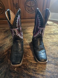 Ladies black danpost python boots