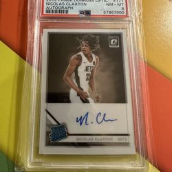 2019 Panni Donruss Optic Nicolas Claxton RC #171 Auto PSA 8