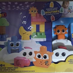 MEGA BLOKS Fisher-Price Toddler Building Blocks Toy, Rise & Snooze Night Light