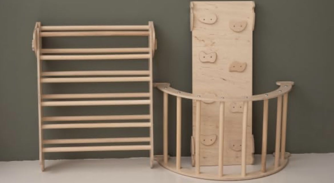 Pickler Triangle Slide Board And Rocker Climbing Set