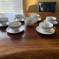Albalone China Tea Set And Creamer 