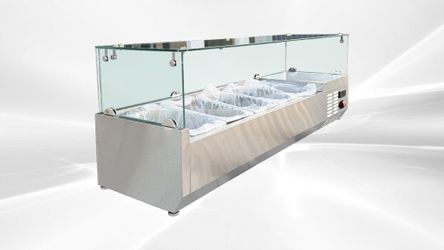 NSF Countertop Stainless Steel 5 Pans Salad Showcase CS-12...