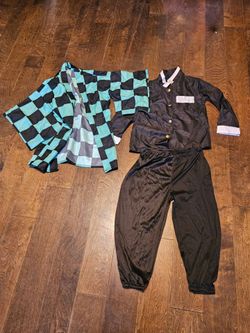 Anime Tanjiro demon slayer kids costume kimono
