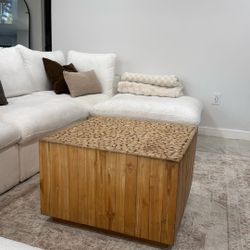 Solid Wood Cork Log Style Coffee Table