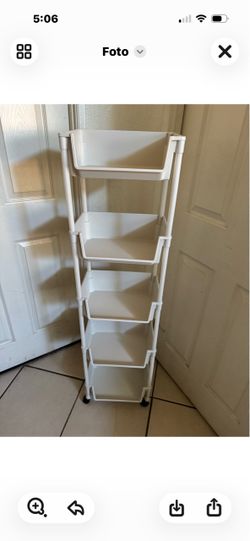 White 5-Tier Rolling Storage Cart