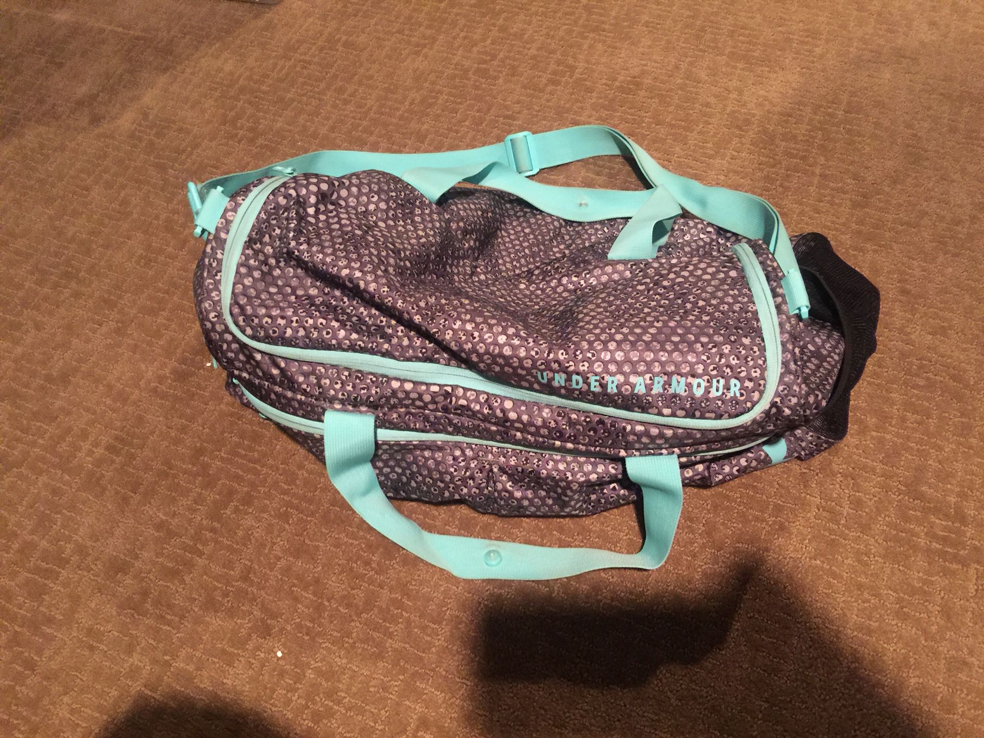 Teal/Grey Under Amour Duffle Bag w/strap