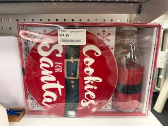 Christmas Serveware, Cookies for Santa Plate Set, 2 pc, Red