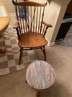 Wooden Chair with Footrest