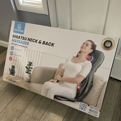 Comfier Back Massager with Heat Shiatsu Massage Chair Pad Air Compression Seat Cushion, Black