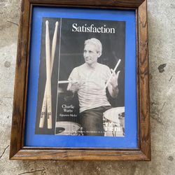 Framed Charlie Watts  Magazine Cover 
