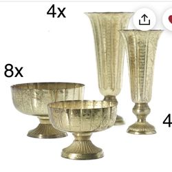 Vintage Compote And Flutes For Floral Arrangements