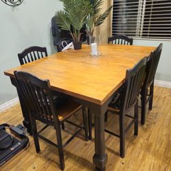 Farm Style Dining Room Table + 6 Chairs