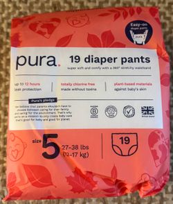 New Pura Hypoallergenic Baby Toddler Diaper Training Pants Pull-ups Size 5 (27-38 lbs) 19 Count