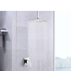 Ceiling Mount Square Rain Shower 10”   Nickel   And Gold CC 54 