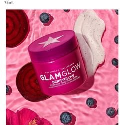 Glamglow Berryglow Probiotic Recovery Mask Berries Beetroot Hibiscus Unisex New