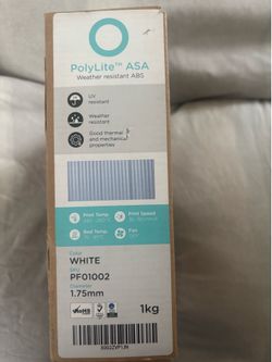 PolyMaker 3D Printer Filament White 1.75mm New