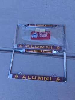 Vintage metal frame USC ALUMNI License Plate Frame new