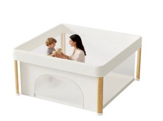 NEW Foldable Baby Playpen, 59x59 Foldable Play Pen for Babies and Toddlers, Portable Playpen Indoor Outdoor, Kids Safety Area Travel Play Yard with St