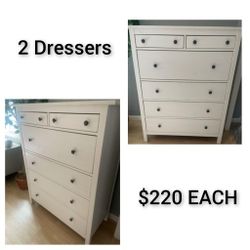 2 White Stain DRESSERS