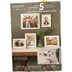 White Set of 5 Enamel Photo Frames Retail $35.00