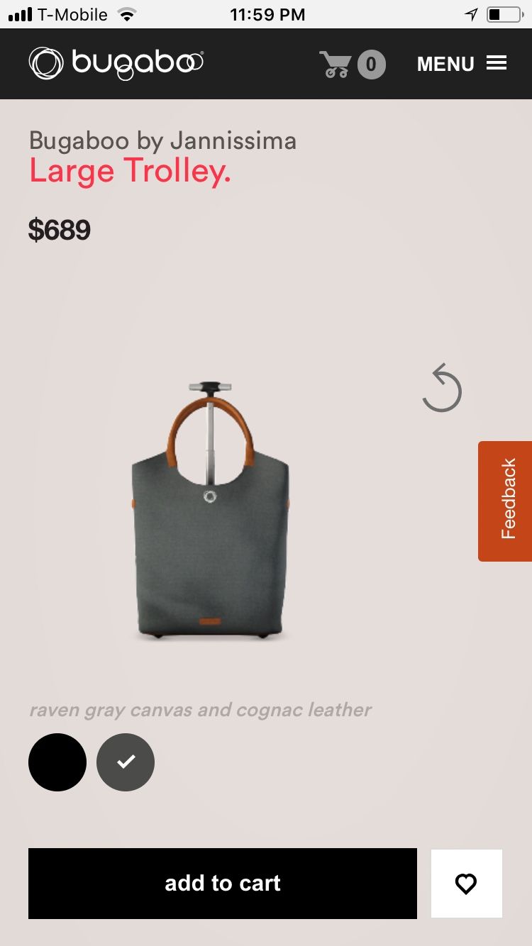 Bugaboo by Jannissima Large Trolley. “cognac leather”