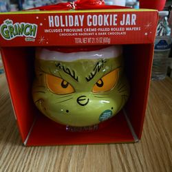 Holiday cookie jar. The Grinch