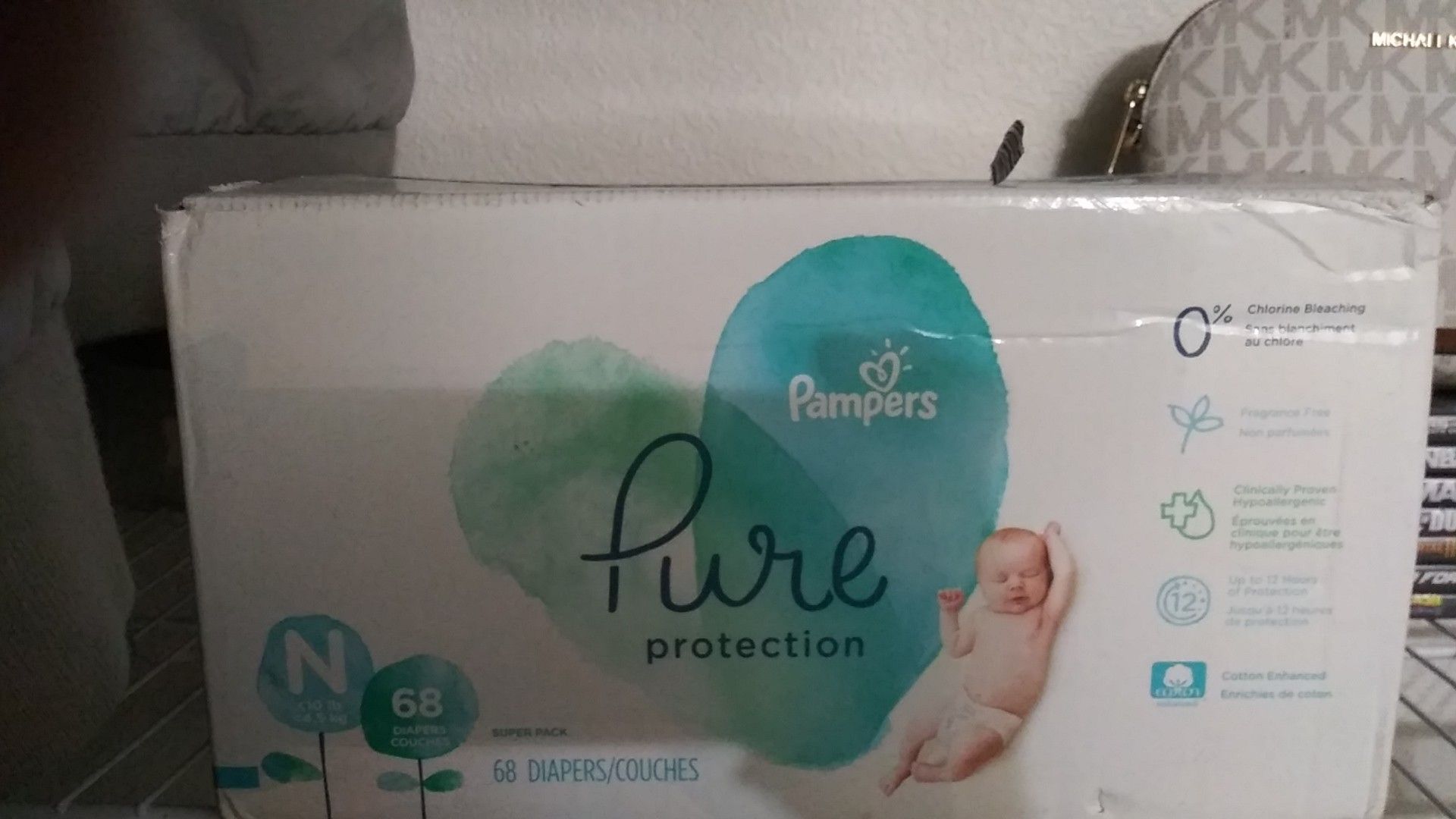 Brand new pampers in box 68 count nb