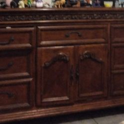 Antique Mahogany Armoire w/ Matching Dresser
