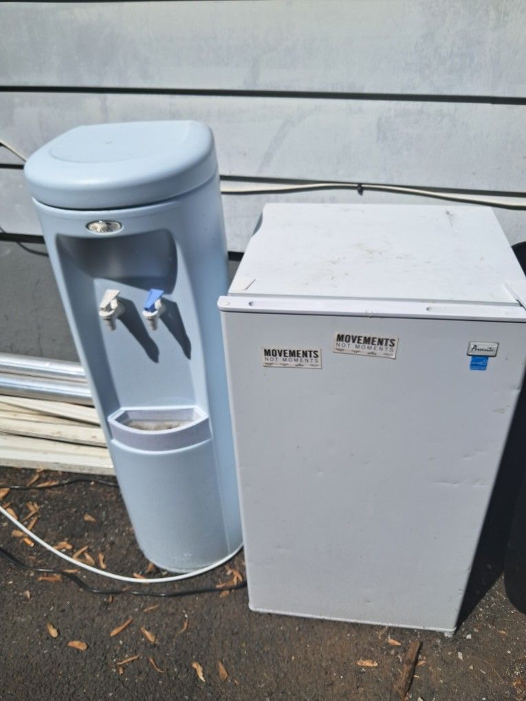 Oasis Water Fountain & Mini Refrigerator With Freezer