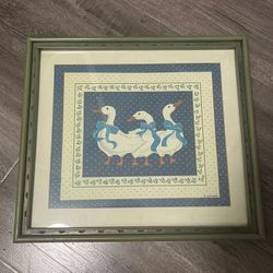 Vintage Goose Framed Art Print Baby Nursery Decor