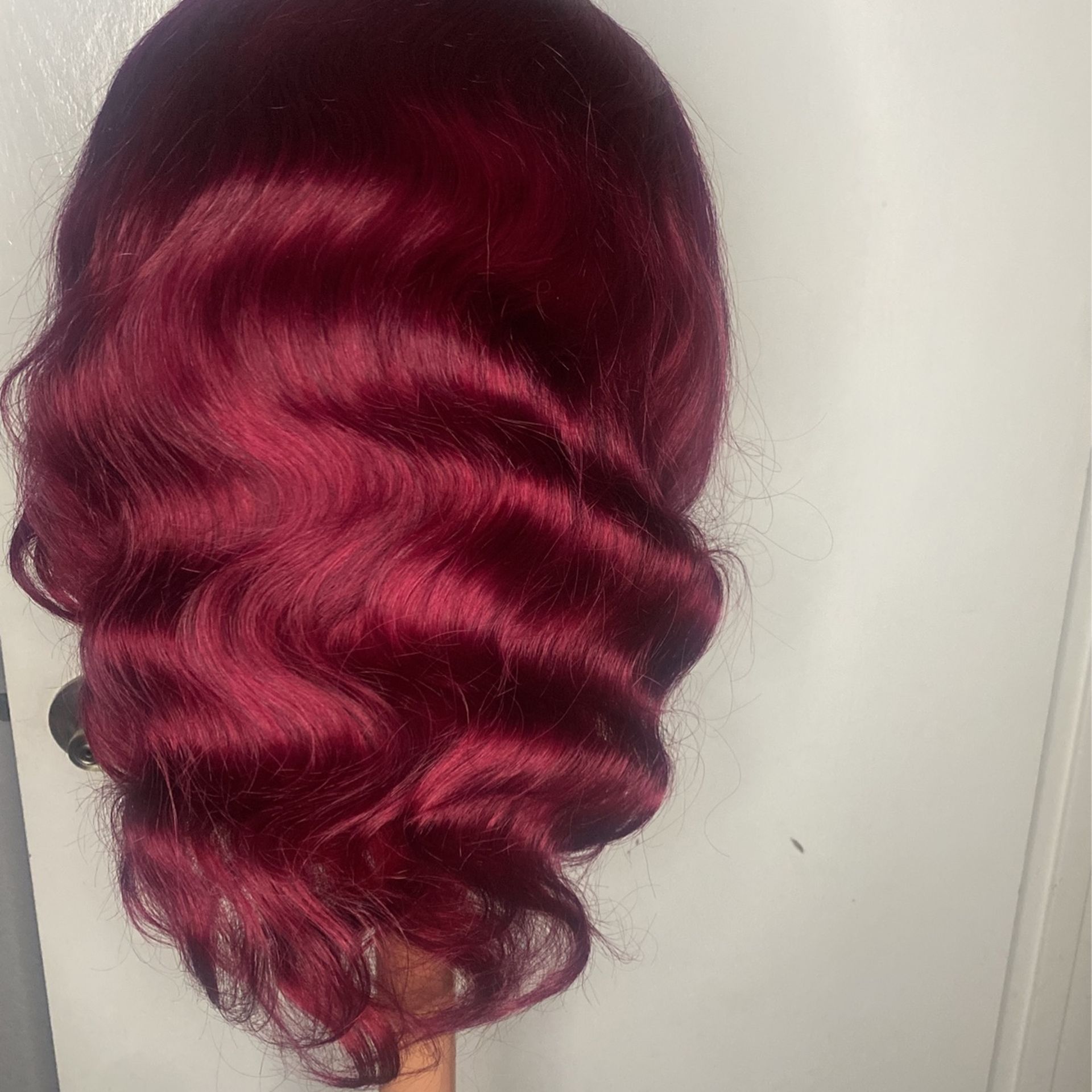 20" Red Bodywave Lace Wig Human Hair,All Products : American Fashion Style Bags On Sale
