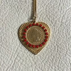 Vintage 1901 Indian head necklace