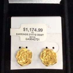 Gold Earrings  21k  3 DWT