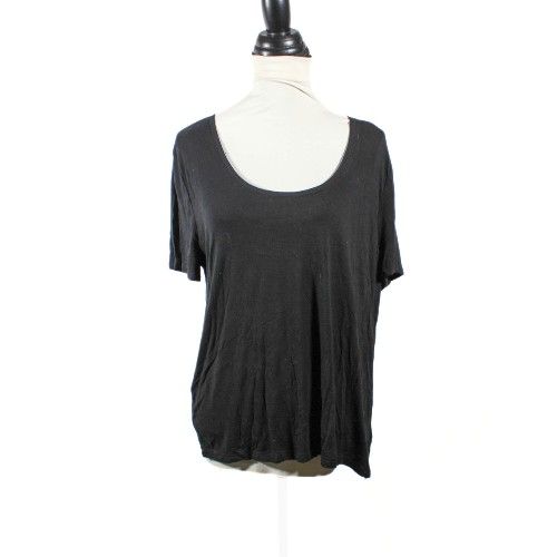 Classic Black Round Neck Tee Shirt Women's Size XL