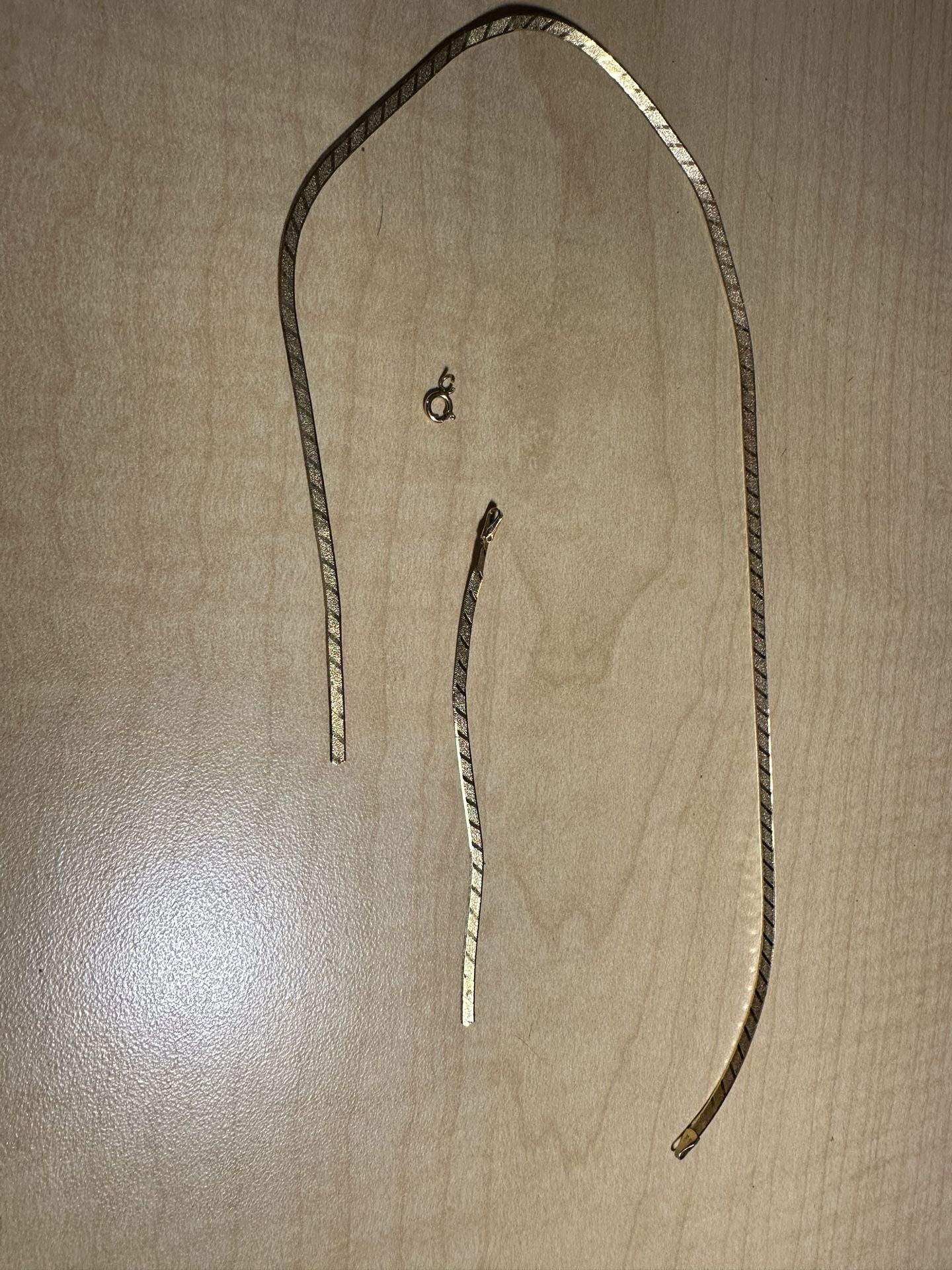 10k Herringbone Gold Necklace 18” 2.5-3mm Thick