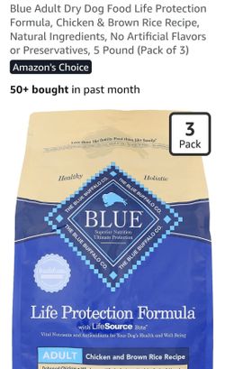 3 pack Blue Buffalo Life Protection Dry Dog Food 3-Pack